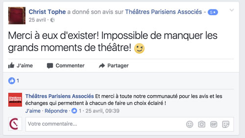 Facebook - Théâtres parisiens associés