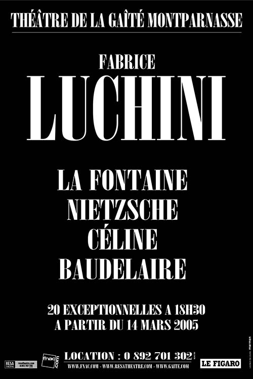 LUCHINI 40X60 GAITE 05 Affiche Théâtre