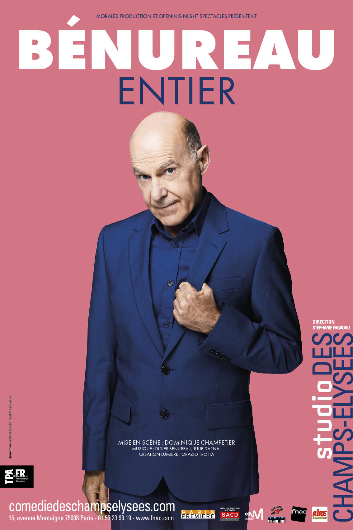 Didier Bénureau "Entier" au Studio des Champs-Elysées à partir du 19 janvier 2024 Didier Bénureau - avec des cochons