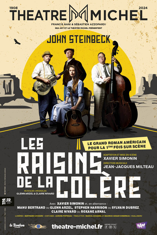 "Les raisins de la colère" de John Steinbeck au Théâtre Michel à partir du 1er février 2024 Affiche La Maison Du Loup